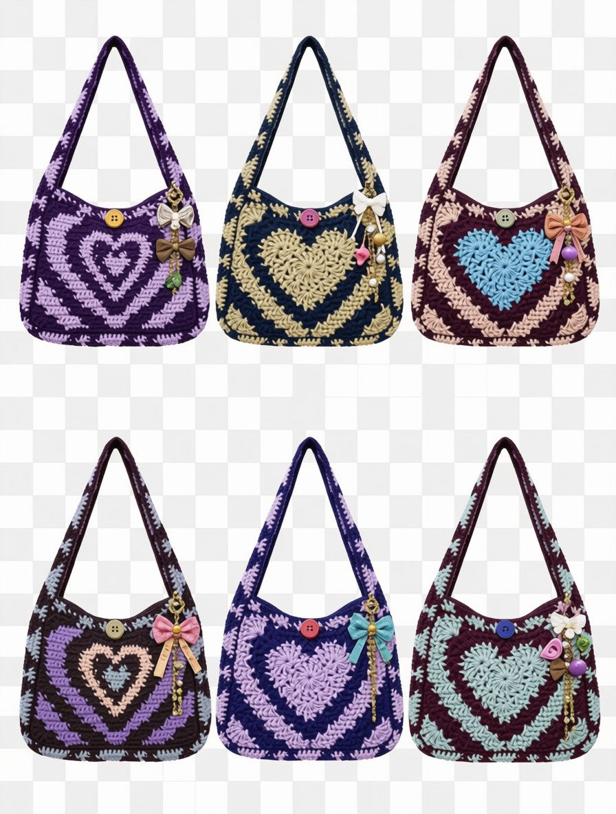 Heart Motif Shoulder Bag