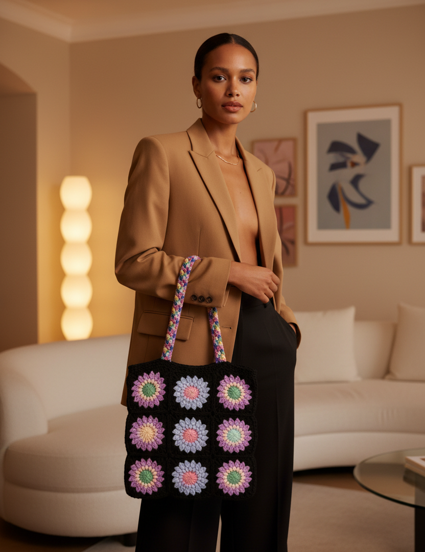 Sunflower Tote – multicolor designer living room