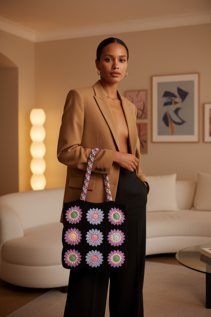 Sunflower Tote – multicolor designer living room