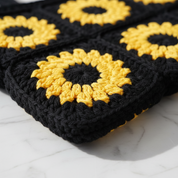 Sunflower Tote – extreme macro crochet texture