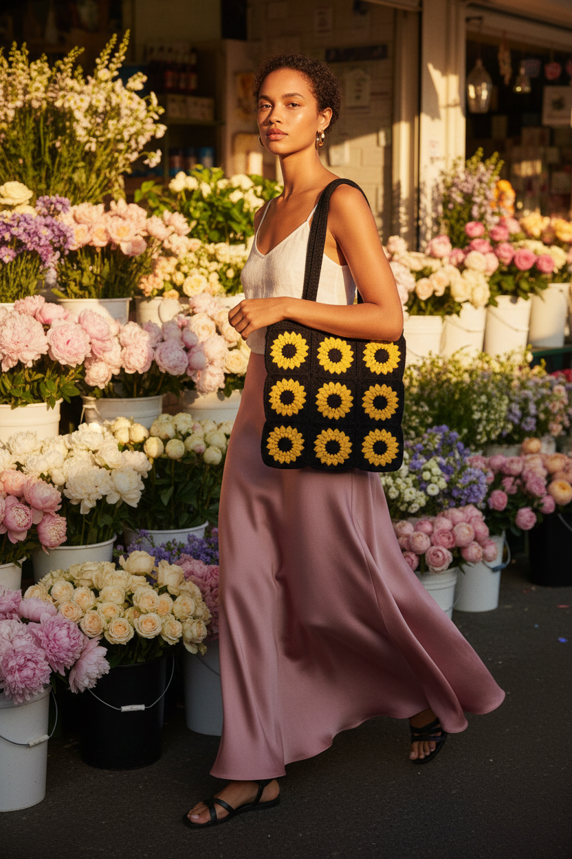 Sunflower Tote – flower market morning
